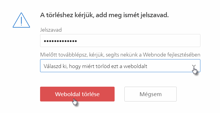 Webnode - Hogyan törölhetem a weboldalam?