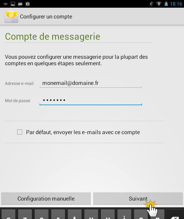 Configurer votre compte email sous Android