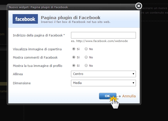 Aggiungere una "Pagina Plugin di Facebook''