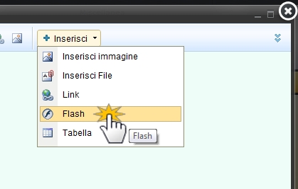 Inserire un file flash